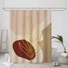 Orange Bohemian Leaves Shower Curtain, Bathroom Decorative Shower Curtain, Waterproof Curtain With Hooks