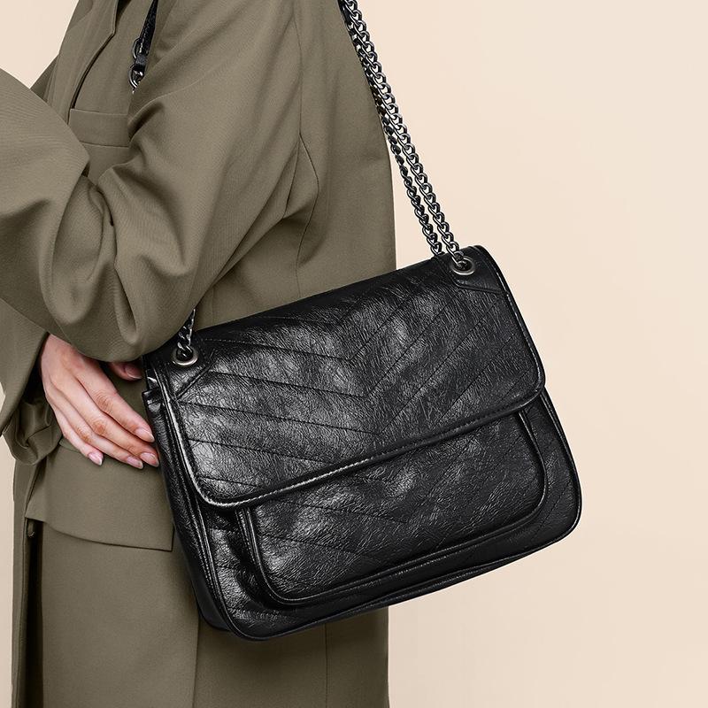 

Bags niche new leather spring and summer large capacity shoulder messenger bag trendy versatile stray bag