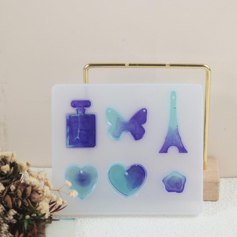 Silicone Diamond Pendant Silicone Mold Unique Glasses Shaped Jewelry Pendant Mold Flexible Silicone Mold for Crafters