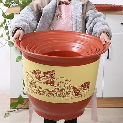 Durable Thickened Flower Pot Large-diameter Imitation Purple Sand Printing Resin Potted Orchid Pots