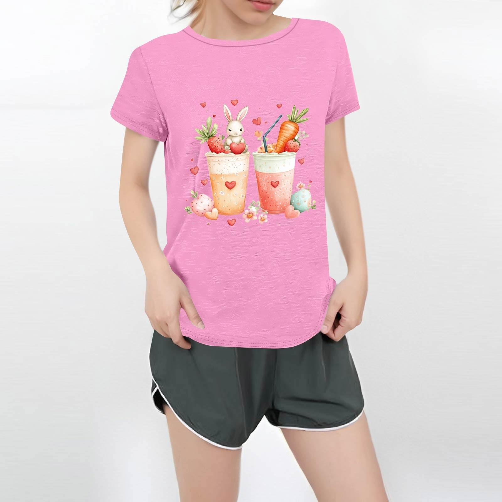 

Женская повседневная футболка с круглым вырезом и короткими рукавами с принтом S розовый