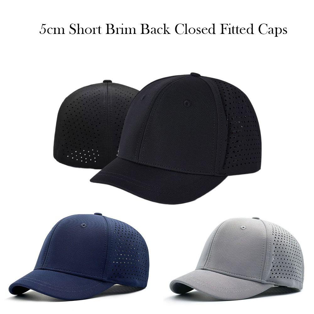Adjustable Elasticity Back Closed Fitted Caps Hard Top Sun Visor Cap  Unisex