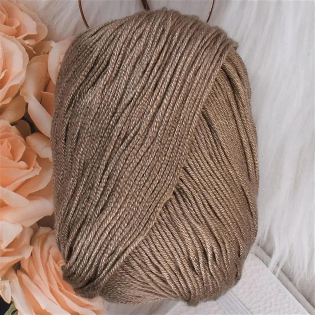 50g Silk Protein Villus Yarn Soft Worsted Hand Knitting Thread 60%Silk Protein 30%Wool 10%Cashmere Skin Friendly Yarn 110m/120yd