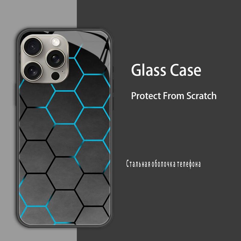 Für iPhone 15 15Pro Max Plus Hülle Abdeckung Hartglas Hülle Hartschale Bumper Für iPhone 14 Pro 14 Plus 14Pro Max Schutzhülle