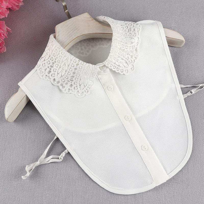 Linbaiway 18 Styles Female Chiffon Fake Collar for Women Blouse Shirt False Collar Ladies Lapel Detachable Collar Female Decor
