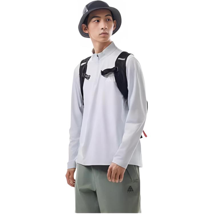Anta Earth Shell 3.0 Solid Color Soft Comfortable Breathable Versatile Long Sleeve T-Shirt Men Tops 952536401-3