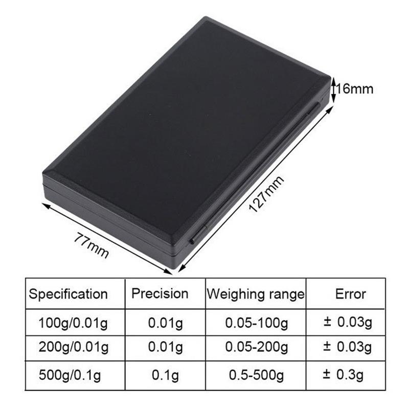Mini bilancia elettronica in acciaio inossidabile per gioielli Bilancia tascabile digitale Bilancia in grammi d'oro Bilancia tascabile portatile
