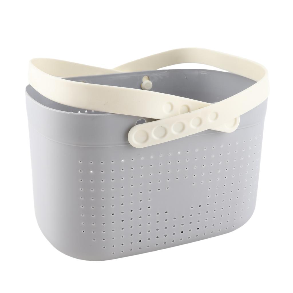 Portable Shower Basket with Ventilation Holes Large Capacity Plastic Portable Storage Basket with Handles for Bathroom