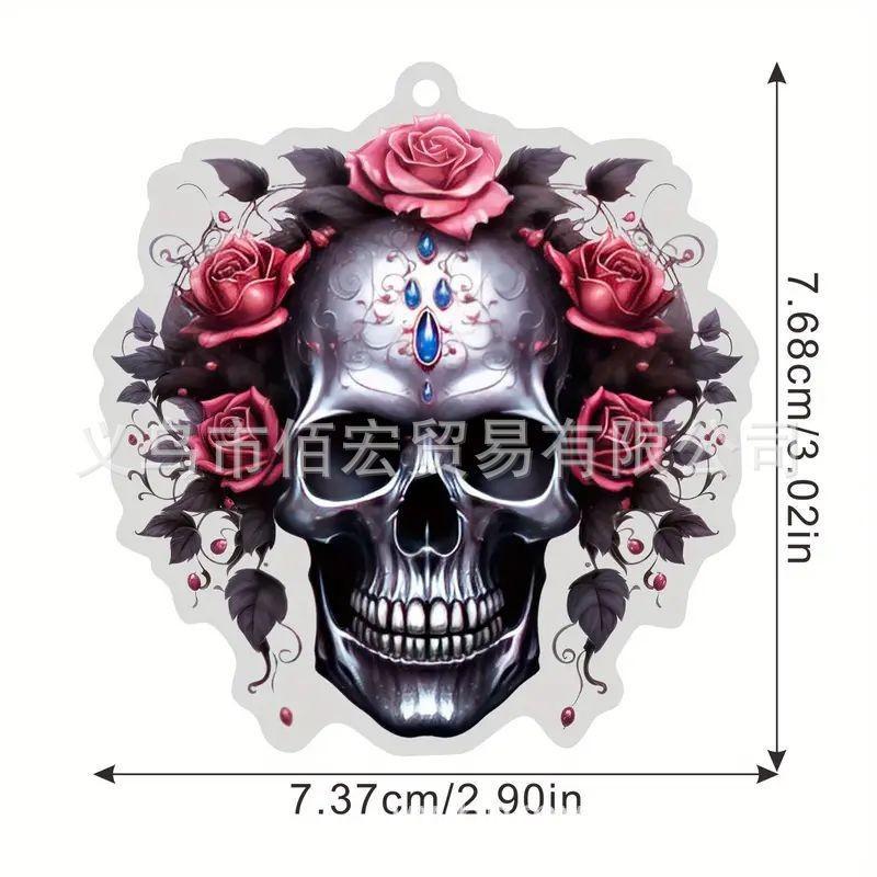 Halloween Acrylic Unique Skull Decorative Car Mirror Pendant For A Quirky Touch To Ride Your