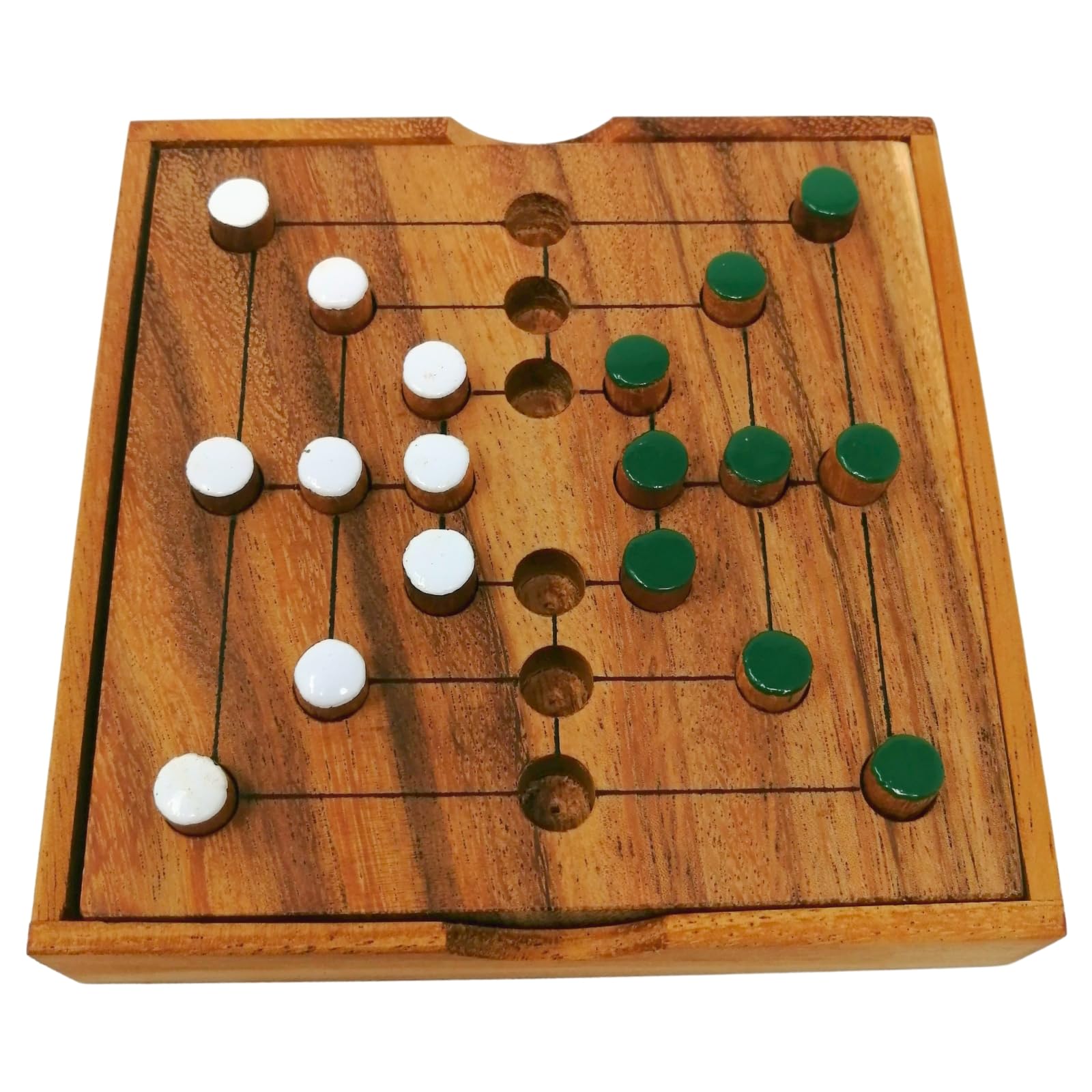 

KINOKINO Nine Morris Wooden Board Game Men s