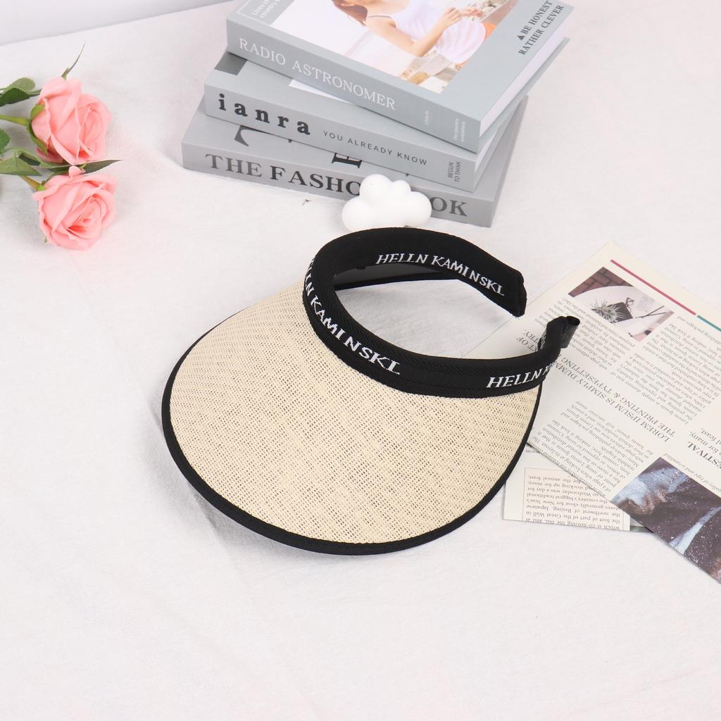 Summer Outing Folding Beach Hat Versatile Empty Top Hat Cycling Sports Sunshade Straw Hat Topless Sun Hat