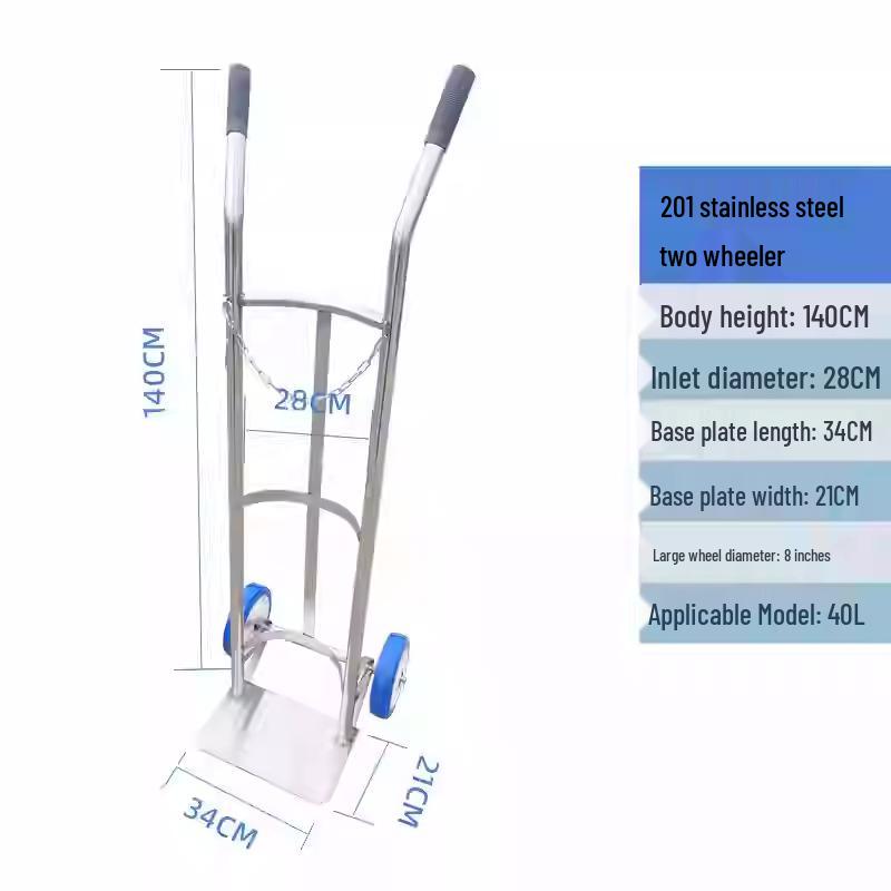 Thickened Steel Gas Cylinder Trolley with Fixing Bracket for Oxygen and Acetylene Cylinders