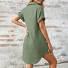 Damen Sommerkleider Button-Down Hemdblusenkleid Lässiger Stil Sommerkleider für Damen Urlaubs Outfits für Damen 2026 Strandkleider für Damen