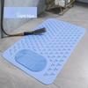 Non-Slip PVC Bath Mat with Massage Buttons - Light Blue & Multi-Color Polka Dot Pattern, Rectangular Shower and Bathroom Safety Mat, Bath Accessories