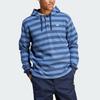 Adidas Originals Logo Print Ribbed Cuff Striped Hooded Sweatshirt Men Sweatshirt Blue IR7593