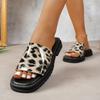 Fashion Plus Size 2025 Summer Hot Sale Women's Open Toe Slippers Fashion Leopard Print Platform Sandals Outdoor Daily Casual Slippers