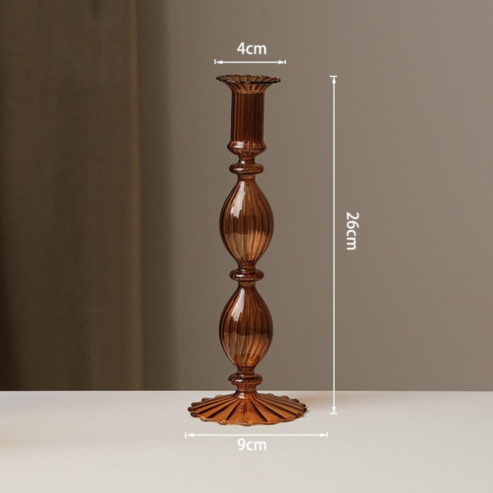 

Creative and Minimalist Colored Glass Candle Holders Romantic Candlesticks Dining Table Ornament Nordic Style Home Party Decor