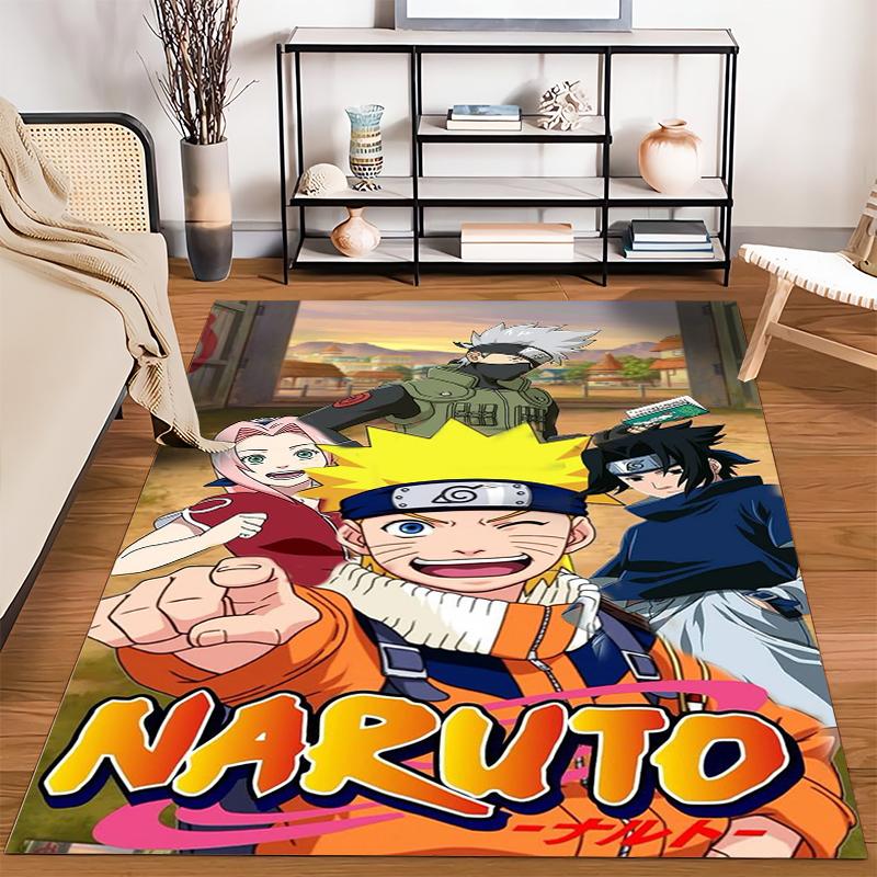 Naruto Anime Carpet with Characters and Colorful Background Design Suitable for Use As an Anti-slip for Living Room Bedroom Sofas