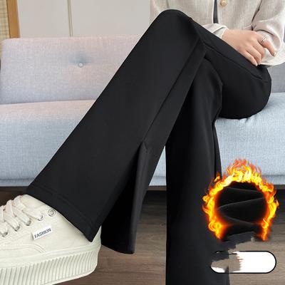 Women's Winter Warm Flared Pants Split Casual Warm Pants