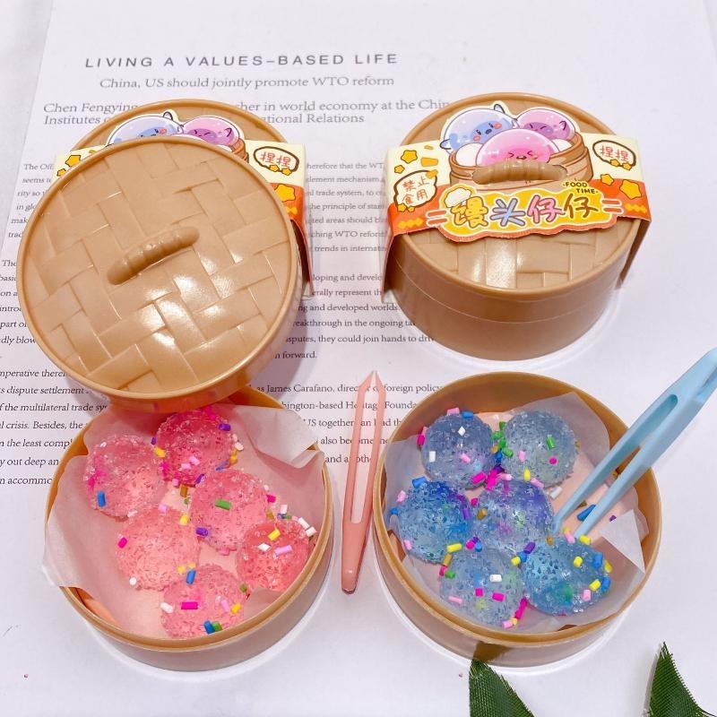 Portable Steamer Bun  Toy Slow Rising Soft Simulation Food Mochi Stress Relief Toy for Travel Office Use