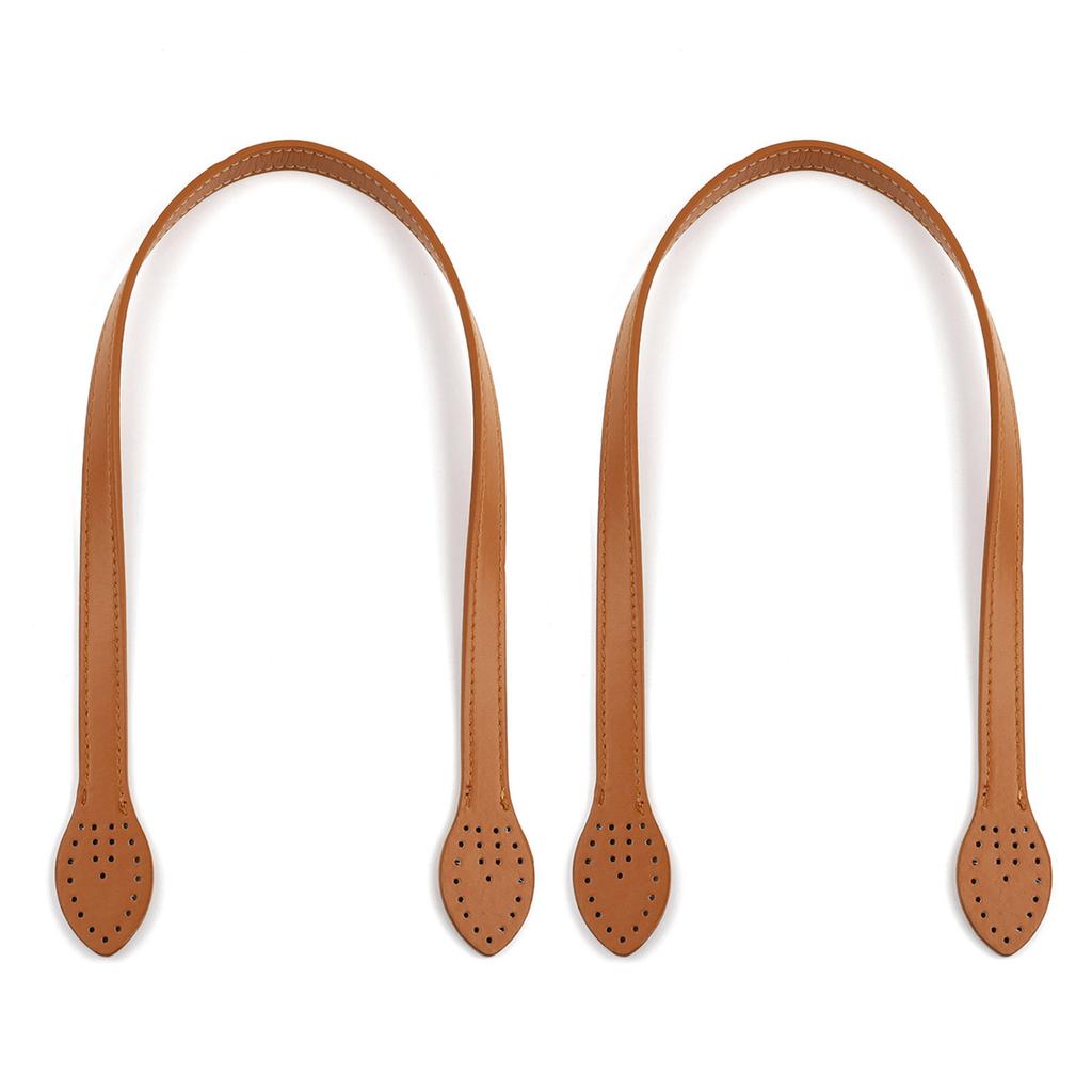 1Pair 23in Shoulder Bag Strap Tote Bag Handle Solid Color PU Leather Belt Replacement DIY Purse Handcraft Bag Accessory