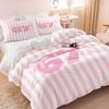 Süßes Rosa Schleifen Nummer 67 Druck Bettbezug-Set (1 Bettbezug & 1 Kissenbezug) Weiches Pastell-Ästhetik Bettwäsche-Set für das Mädchenzimmer