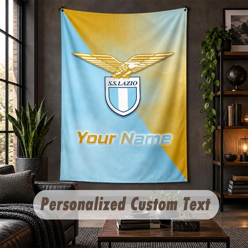 Wall Tapestry Lazio FC Print Custom Name Text Wall Hanging Home Decor