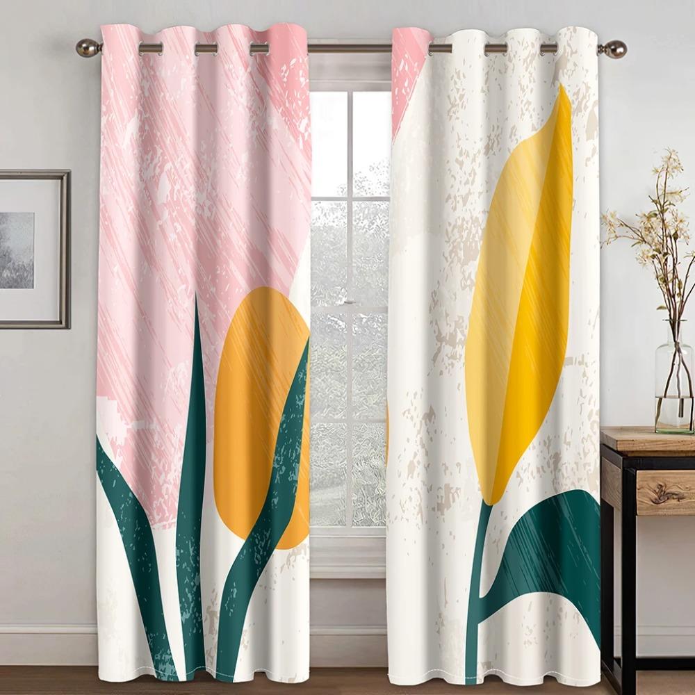 Abstract Art Anthestic Boho Morandi Window Curtains Blinds For Living Room Bedroom Bathroom Kicthen Office Door Home Decor2Pcs