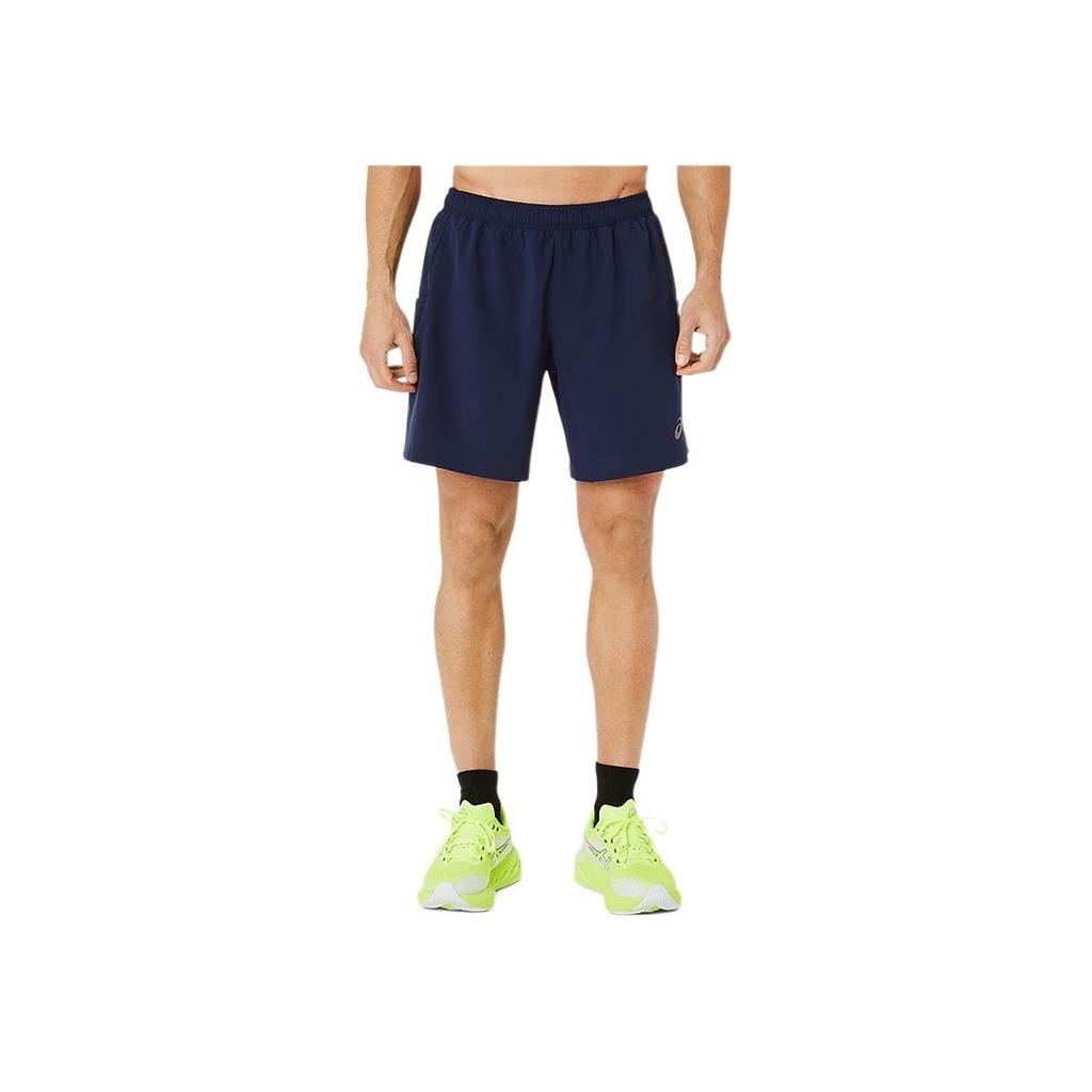 Asics Mens Fashion Comfortable Two-In-One Woven Breathable Sports Shorts Men shorts Dark-Blue 2031E777-402