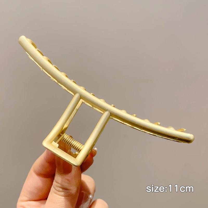 Luksusowy Metalowy Klips do Włosów dla Kobiet - Bardzo Duży Klips Rekinowy do Eleganckich Upięć