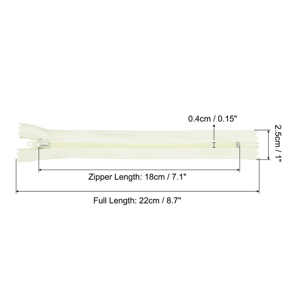 30Pcs #3 Nylon Coil Zippers for Sewing, Close End Sewing Zipper Supplies Bulk Zippers for Tailor Crafts, Dresses, Pillows DIY