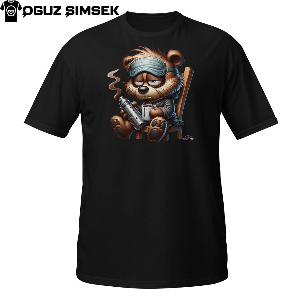 

Grumpy Bear Coffee Hoodie Shirt | Funny Sleepy Animal Morning Mood Tee S