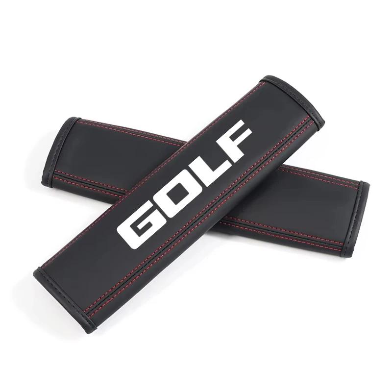 

2026 Hot Sticker 2Pcs Leather Car Seat Belt Shoulder Cover Protective Pads for Volkswagen VW Golf 6 7 5 4 3 2 8 MK4 MK6 MK7 MK5 білий