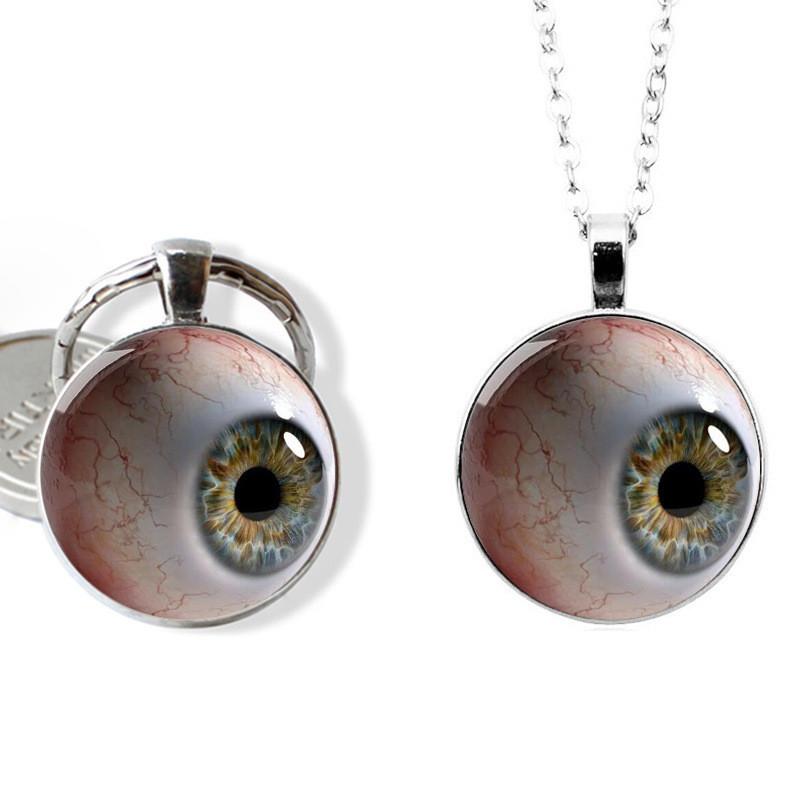 Bloodshot Eye Metal Pendant Keychain And Necklace For Promotion And Celebration Gifts