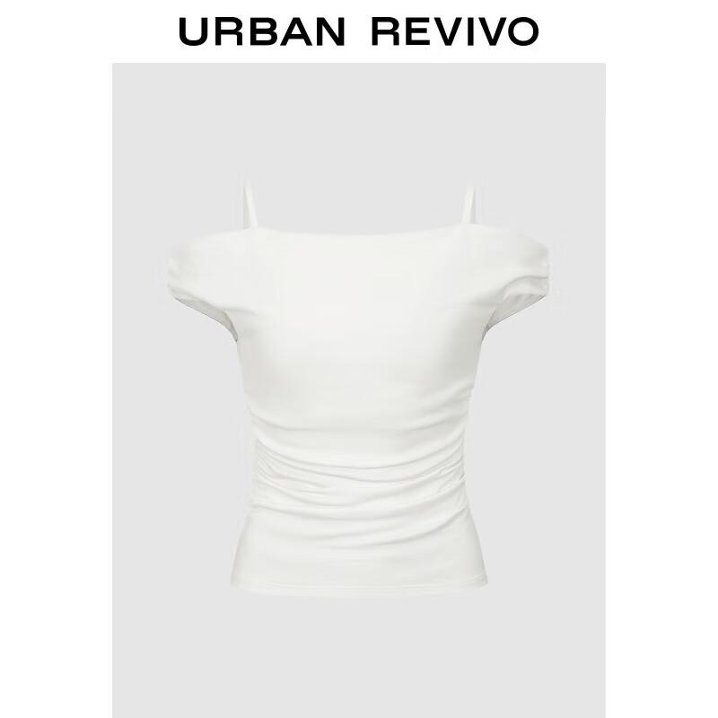 UR 2025 Women s Pleated Off-Shoulder T-Shirt XL