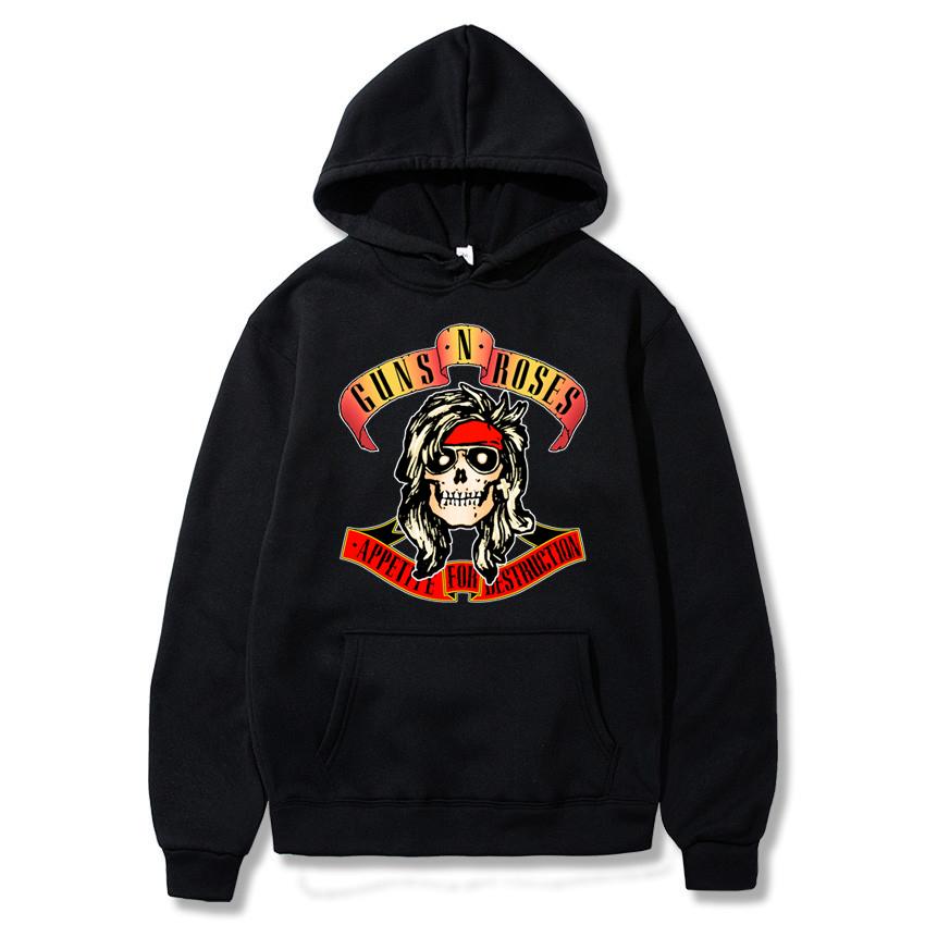 Guns N' Roses Hoodies Musik Hard Rock Band Schädel Druck Streetwear Unisex Frauen Mode Übergroßen Sweatshirts Hoodie HipHop Pullover