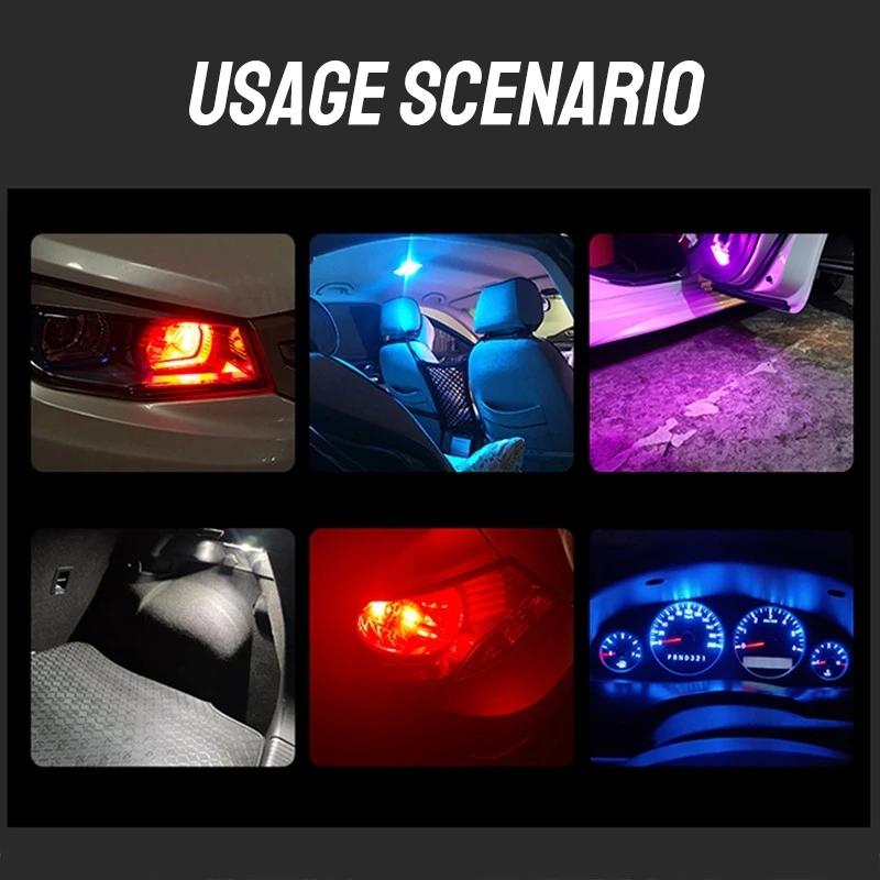 Wholesale 50/100/200PCS 12VT10 W5W Car LED Light Canbus Glass COB Reading Dome Lamp Marker Wedge License Plate Light Bulb