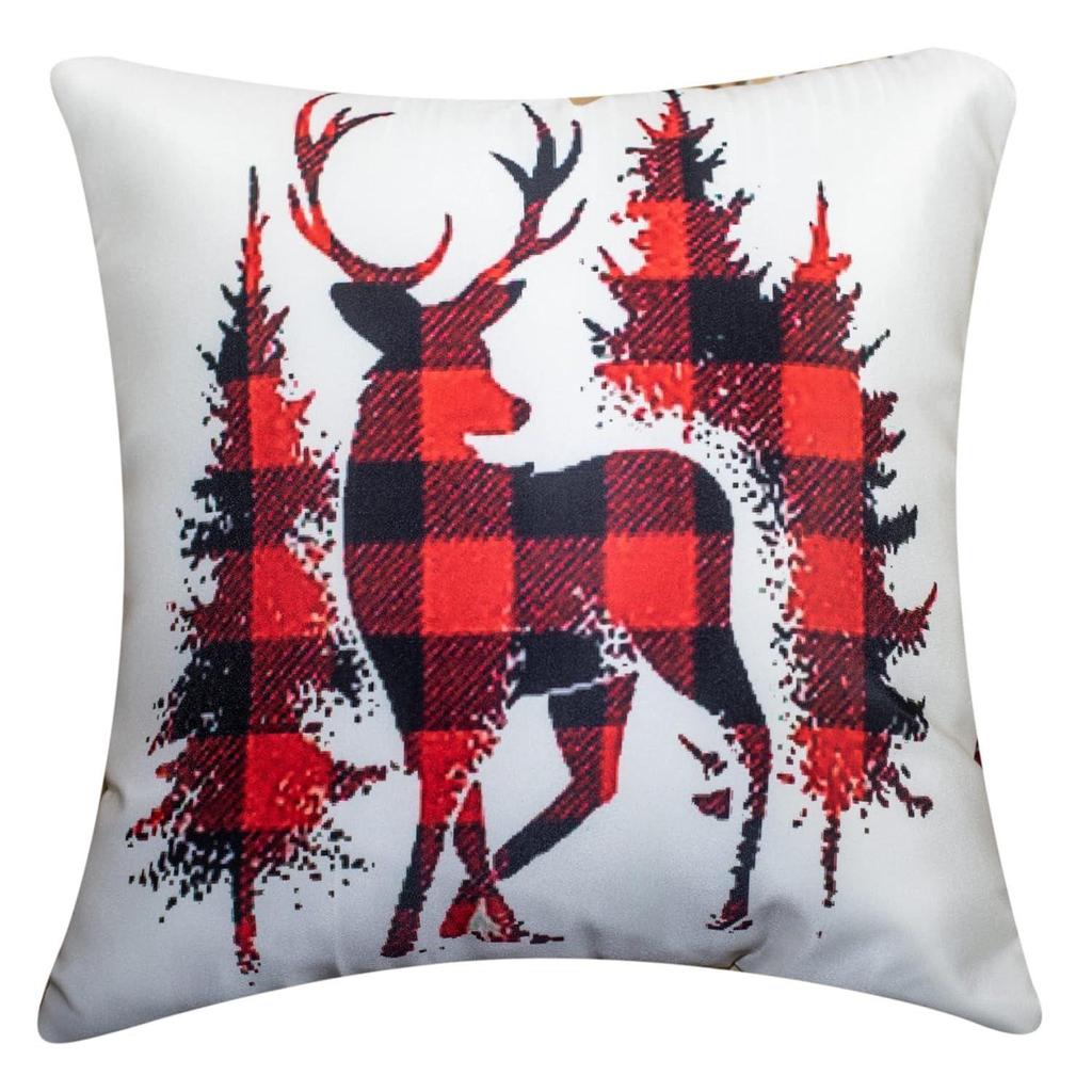 Decorative Merry Christmas Satin Cushion Cover 16 inch x 16 inch Set of 5, Cusion Cover for Sofa 16" 16, Christmas Home Decor