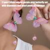 Sparkling Butterfly Drop Earrings Pendant Alloy Jewelry For