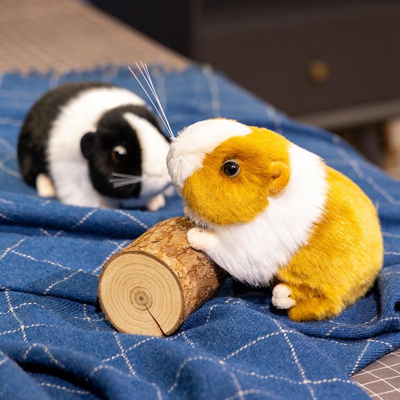 Mini Fur Guinea Pig Plush Doll Pillow Creative Capybara Hamster Stuffed Toy Simulation Animal Figurine Home Decor Birthday Gift