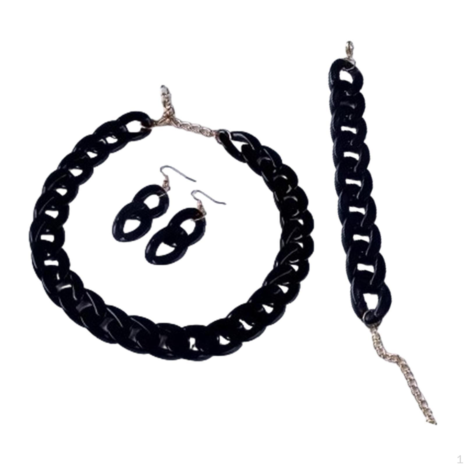 

Комплект акриловых украшений с ожерельем, браслетом и серьгами для женщин