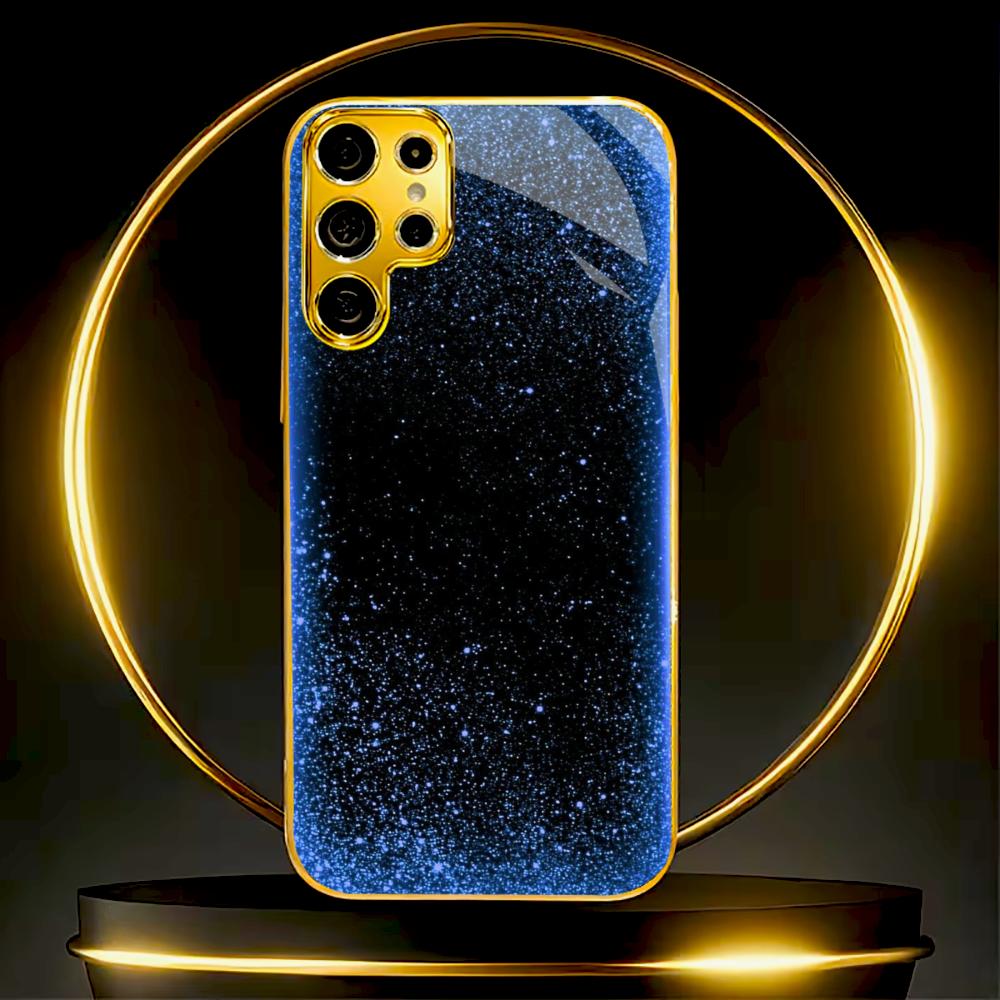 Blue Gold faddish cellphone new Bestseller model PhoneCase Glass PhoneCase for Samsung Galaxy S26 S25 S24 S23 S22 FE,Ultra,Plus