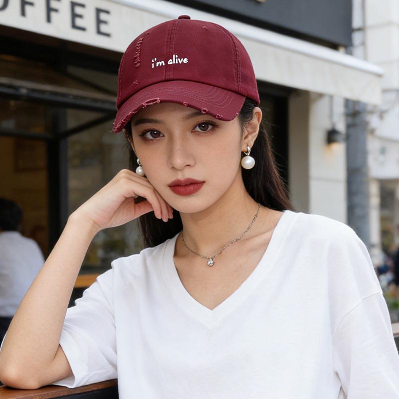 Simple small letter embroidered hat women's spring and summer casual versatile baseball cap sunscreen sunshade cap