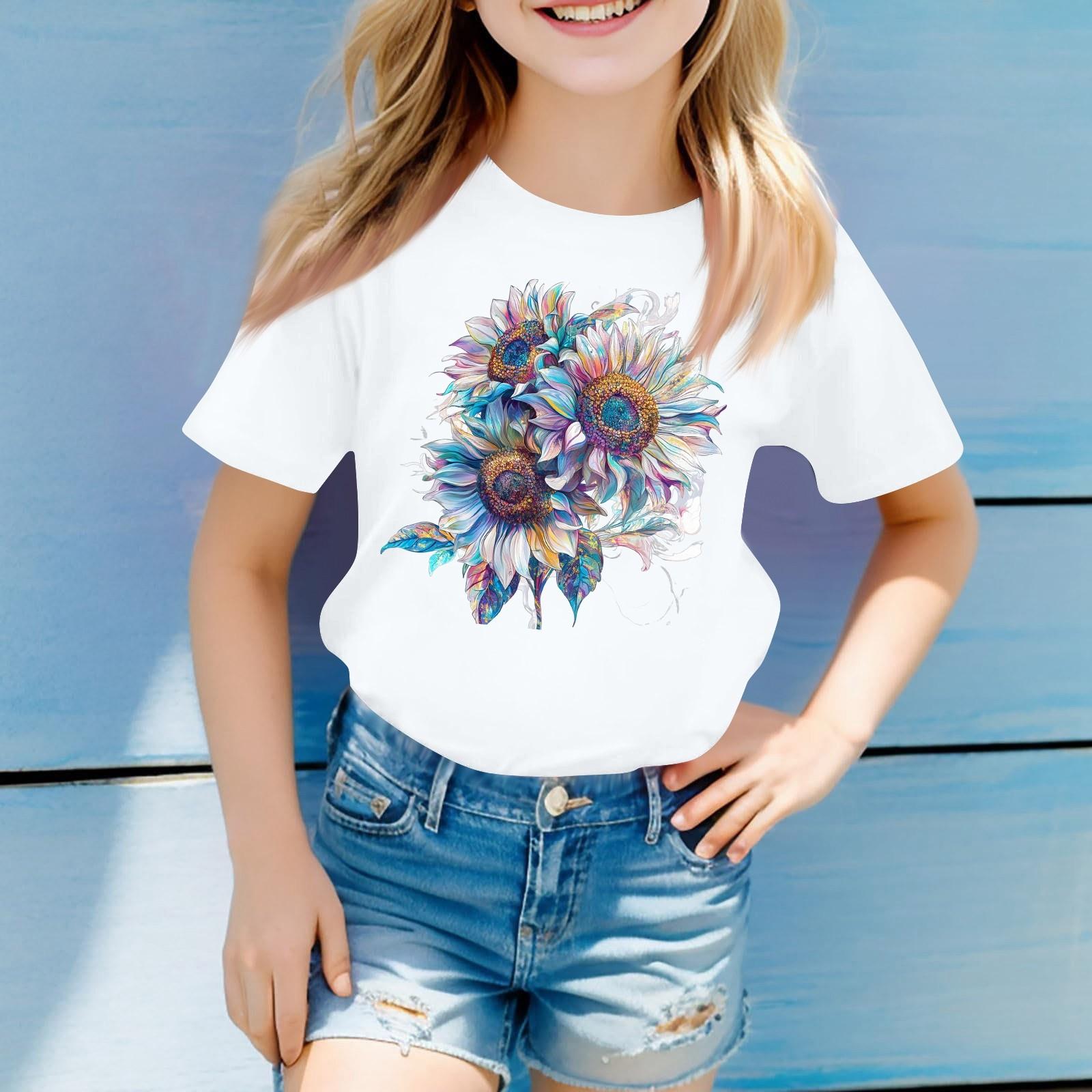 

Футболки для малышей, девочек и мальчиков, детские футболки с короткими рукавами и принтом для мальчиков и девочек 160 белый