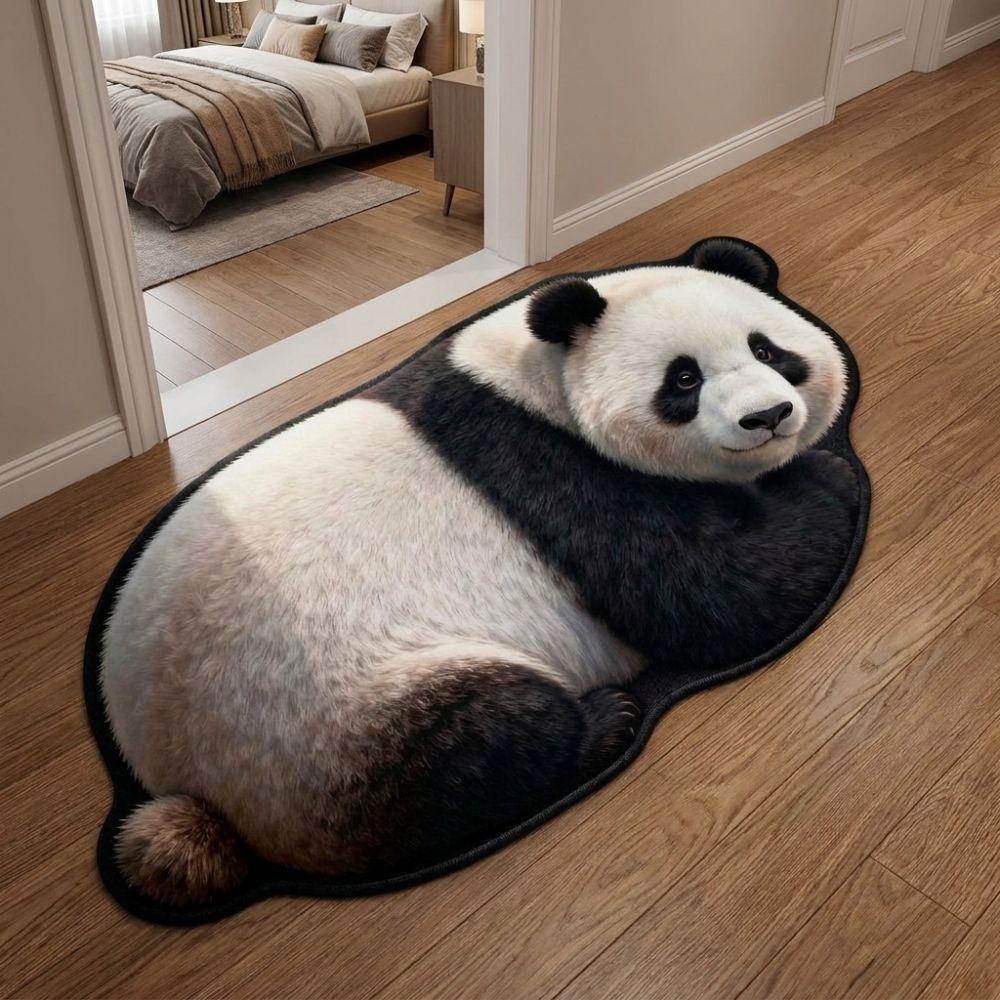 Non-Slip Home Decor Carpet 2D Cartoon Carpet Cute Panda-Shaped Area Rug Bedrooms