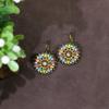 Bohemian Classic Women Geometric Tassel Wooden Earrings Vintage Gypsy Ethnic Circle Flower India Dangle Earrings Jhumka Jewelry