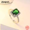 925 Sterling Silber Quadratische Inlay Kristallringe für Damen Charme Schmuck Party Geschenk