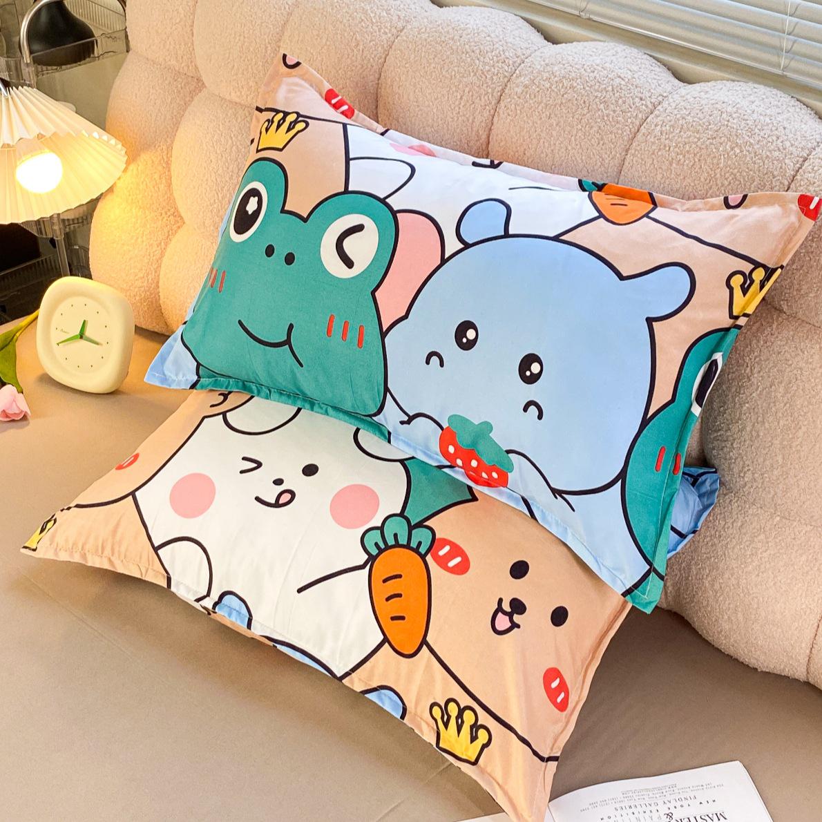 

Pillow Core Pillowcase: Stripe, Fruit, Floral & Cartoon Print for Student Dorm & Adults (48x74cm) 40*60cm Single ±2cm