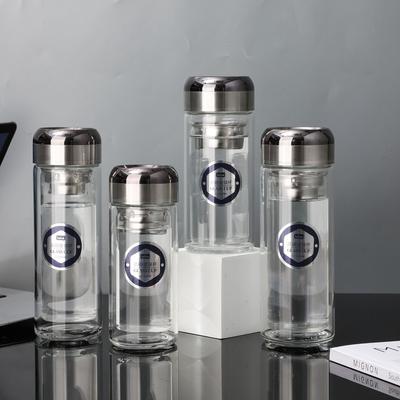 Transparent Lid Double-layer Glass Cup High Temperature Resistant Business Cup High Borosilicate Thickened Tea Cup Portable Water Cup