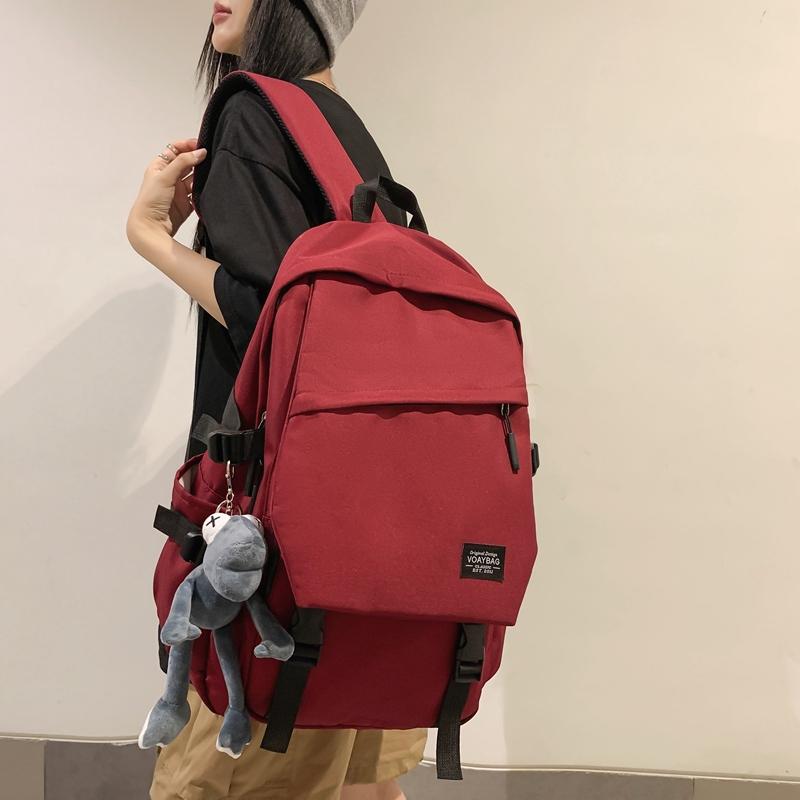 Schulrucksack für Studenten mit großer Kapazität, Herren-Computer-Reiserucksack, Damen-Rucksack in Unifarben